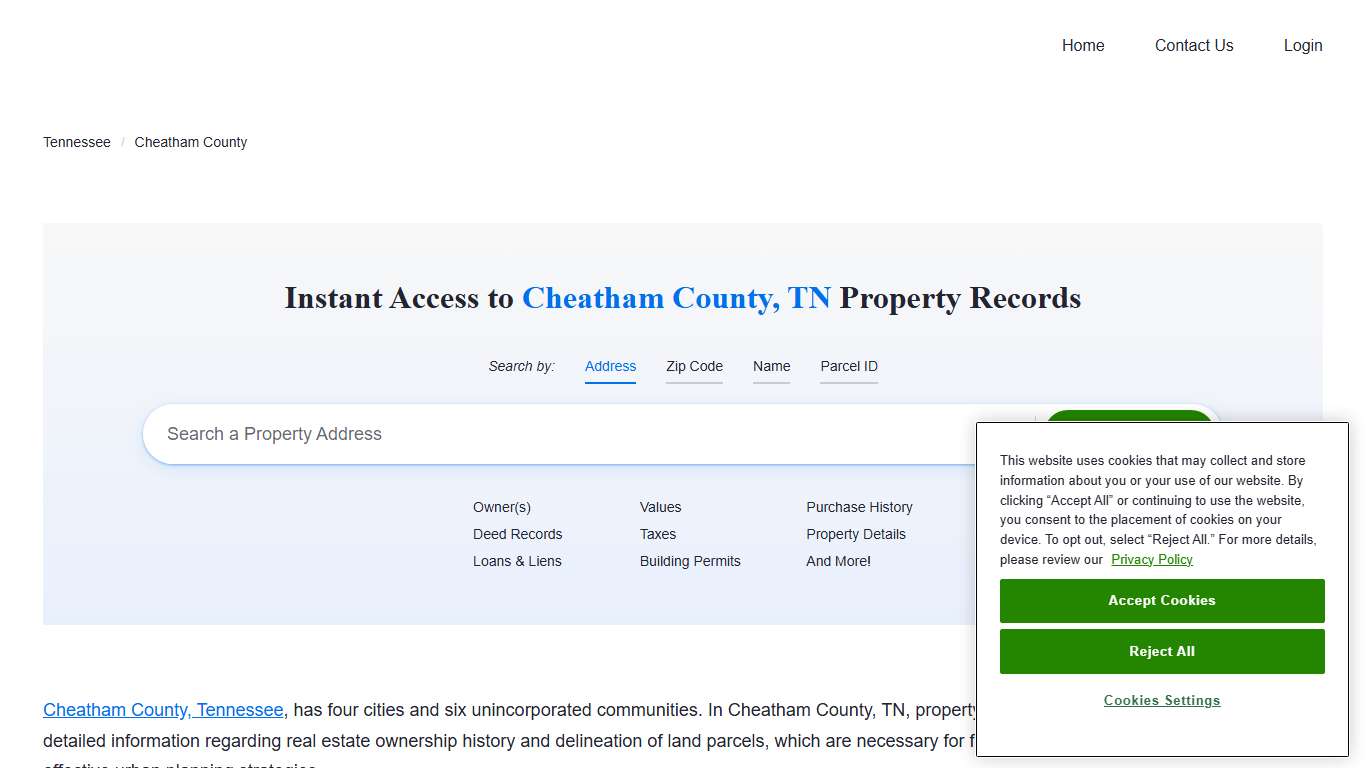 Cheatham County Property Records Owners, Deeds, Permits